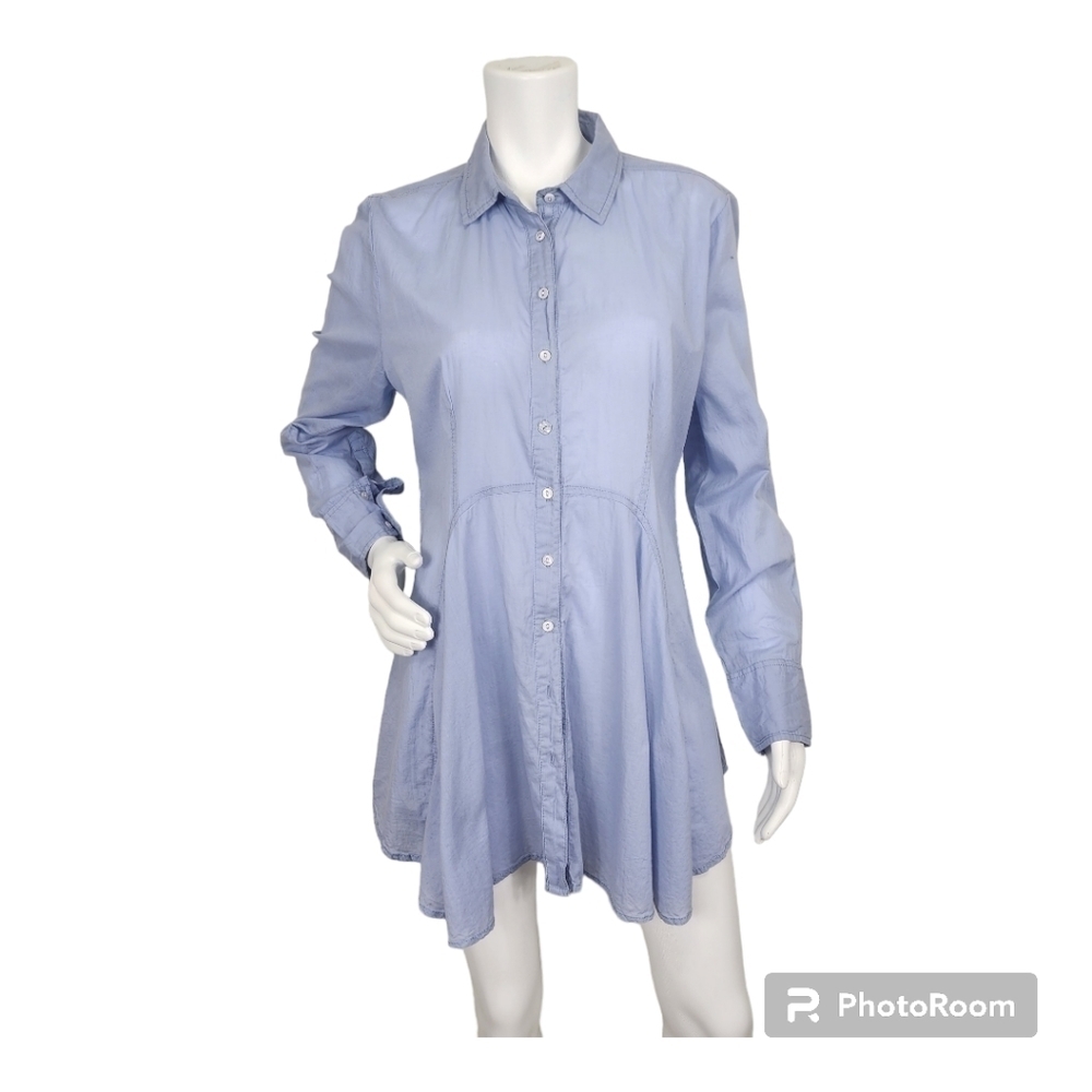 Cino Blue Coastal Cowgirl Tunic Top Size M